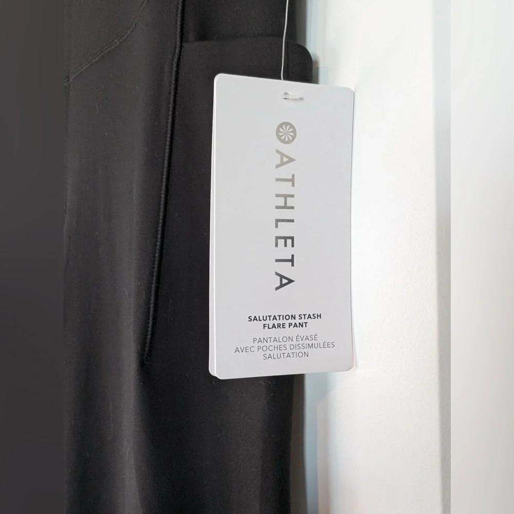 Athleta Women’s Salutation Stash Flare Pants in Black NWT Size Large Tall - Picture 12 of 15